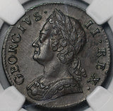 1746 NGC AU 55 Half 1/2 Penny George II Great Britain Colonial Copper Coin (26072204C)