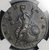 1746 NGC AU 55 Half 1/2 Penny George II Great Britain Colonial Copper Coin (26072204C)