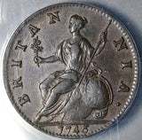 1746 ANACS XF 40 George II 1/2 Penny Great Britain Britannia Coin (25031903D)