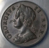 1746 ANACS XF 40 George II 1/2 Penny Great Britain Britannia Coin (25031903D)
