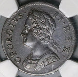 1753 NGC AU 50 1/2 Penny George II Great Britain Copper Coin (26052402C)
