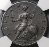 1753 NGC AU 50 1/2 Penny George II Great Britain Copper Coin (26052402C)