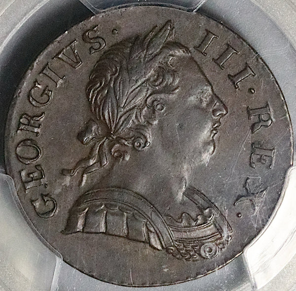 1770 PCGS AU 55 George III 1/2 Penny Great Britain Colonial Coin (24082102C)