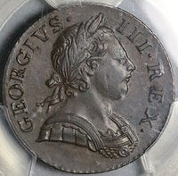 1770 PCGS AU 55 George III 1/2 Penny Great Britain Colonial Coin (24082102C)