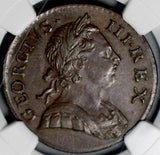 1772 NGC AU 53 George III 1/2 Penny Great Britain Colonial Copper Coin (26072102C)