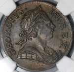1772 NGC AU 53 George III 1/2 Penny Great Britain Colonial Coin (24041801C)