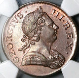 1772 NGC MS 64 George III 1/2 Penny Great Britain Colonial Coin (25111704C)