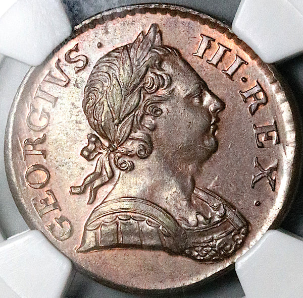 1772 NGC MS 64 George III 1/2 Penny Great Britain Colonial Coin (25111704C)