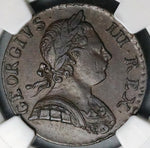 1772 NGC XF 40 George III 1/2 Penny Great Britain Colonial Copper Coin (25021206C)