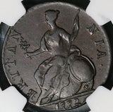 1772 NGC XF 40 George III 1/2 Penny Great Britain Colonial Copper Coin (25021206C)