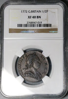 1772 NGC XF 40 George III 1/2 Penny Great Britain Colonial Copper Coin (25021206C)