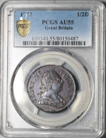 1773 PCGS AU 55 George III 1/2 Penny Great Britain Colonial Coin (24082103C)