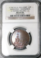 1790s NGC MS 64 St Mary's Conder 1/2 Penny Skidmore's DH 539c POP 4/0 (23060203C)