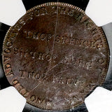 1790s NGC MS 64 Spences Pigs Meat 1/2 Penny Conder Middlesex Activist Token Coin DH 842B (26082101C)
