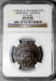 1790s NGC MS 64 Spences Pigs Meat 1/2 Penny Conder Middlesex Activist Token Coin DH 842B (26082101C)