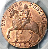 1792 PCGS MS 64 Lady Godiva Elephant Conder 1/2 Penny Coventry DH 235 POP 1/0 (18032202D)