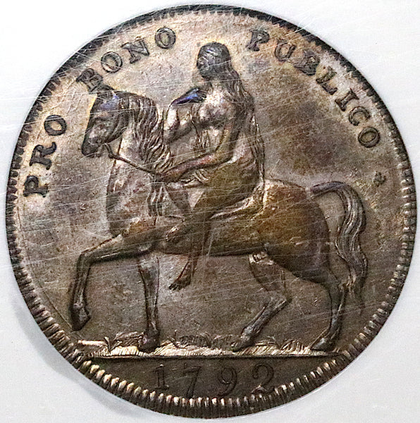 1792 NGC MS 62 Lady Godiva Conder Coventry 1/2 Penny DH 237 Token (23091403C)