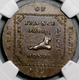 1794 NGC MS 63 Middlesex 1/2 Penny Map France Revolution Great Britain Conder Token Coin DH 1016F (26101802C)