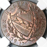 1794 NGC MS 63 Hops Lamberhurst Kent Conder 1/2 Penny DH 34 POP 1/1 (23060204C)