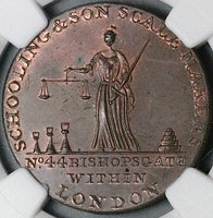 1795 NGC MS 64 Schooling Middlesex 1/2 Penny Conder Ironmonger Kettle Token Coin (24010602D)