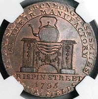 1795 NGC MS 64 Schooling Middlesex 1/2 Penny Conder Ironmonger Kettle Token Coin (24010602D)