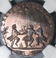 1795 NGC MS 63 Spence Tree Liberty Lion Rooster 1/2 Penny Middlesex  Satirical Conder Token DH 889 POP 1/0 (25042403C)