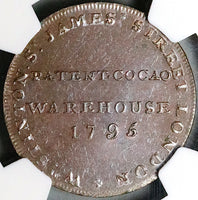 1795 NGC MS 63 Stinton's 1/2 Penny Conder Middlesex Grasshopper DH 904 Token Coin (24072802C)