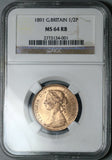 1891 NGC MS 64 1/2 Penny Victoria Great Britain GEM Mint State Coin (2511801C)