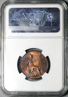 1901 NGC MS 64 RB 1/2 Penny Victoria Great Britain Bronze Coin (24041701C)