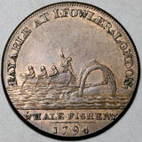 1794  Fowler's Whale Fishery Neptune AU Middlesex Conder Great Britain 1/2 Penny Token Coin DH 306 (26071201R)