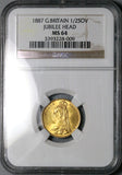 1887 NGC MS 64 Victoria 1/2 Sovereign Great Britain Jubilee Head Gold Coin (25031701D)