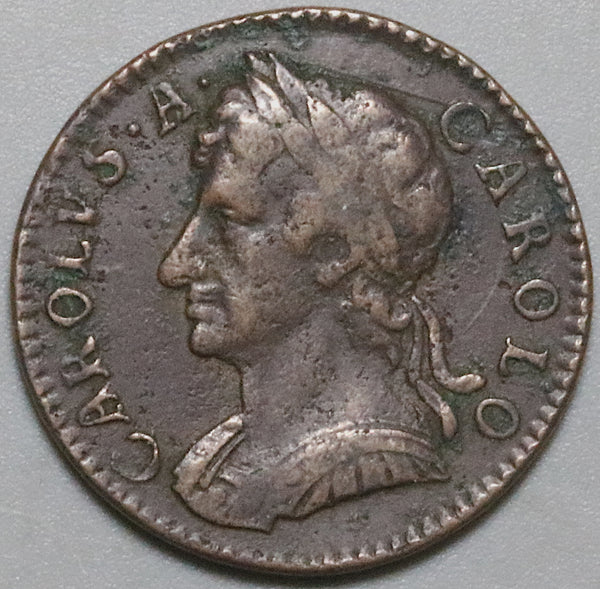 1675 Charles II Farthing VF Great Britain 1/4 Penny Copper Coin (25112201R)