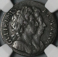 1694 NGC VF 30 William Mary Farthing 1/4 Penny England Britain Coin (23091701C)