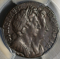 1694 PCGS VF 35 William Mary Farthing 1/4 Penny England Britain Coin (25072601C)