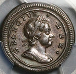 1721/0 PCGS XF 45 George I Farthing Great Britain Rare Overdate Coin POP 1/0 (25100902C)