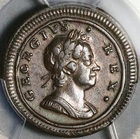1721/0 PCGS XF 45 George I Farthing Great Britain Rare Overdate Coin POP 1/0 (25100902C)