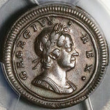 1721/0 PCGS XF 45 George I Farthing Great Britain Rare Overdate Coin POP 1/0 (25100902C)