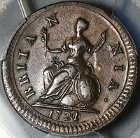 1721/0 PCGS XF 45 George I Farthing Great Britain Rare Overdate Coin POP 1/0 (25100902C)