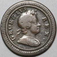 1723 George I Farthing AVF Great Britain Coin (24060706R)
