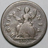 1723 George I Farthing AVF Great Britain Coin (24060706R)