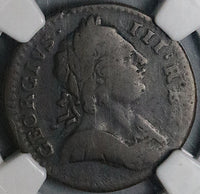 1774 NGC F 12 George III Farthing 1/4 Penny Great Britain Colonial Coin (24041702C)