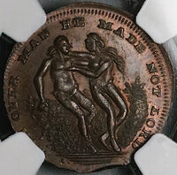 1790s NGC MS 65 Spence Adam Eve Eden Pig's Meat Farthing Middlesex Conder Token DH 1083 POP 4/0 (24072702C)