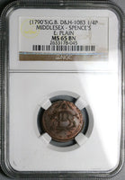 1790s NGC MS 65 Spence Adam Eve Eden Pig's Meat Farthing Middlesex Conder Token DH 1083 POP 4/0 (24072702C)