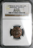 1790s NGC MS 65 Spence Adam Eve Eden Pig's Meat Farthing Middlesex Conder Token DH 1083 POP 4/0 (24072702C)