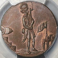 1790s PCGS MS 64 Scotland Dundee Conder Farthing Guard Fort Musket Cannon Token (25080201C)