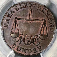 1790s PCGS MS 64 Scotland Dundee Conder Farthing Guard Fort Musket Cannon Token (25080201C)