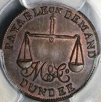 1790s PCGS MS 64 Scotland Dundee Conder Farthing Guard Fort Musket Cannon Token (25080201C)