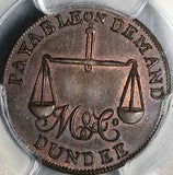 1790s PCGS MS 64 Scotland Dundee Conder Farthing Guard Fort Musket Cannon Token (25080201C)