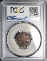 1790s PCGS MS 64 Scotland Dundee Conder Farthing Guard Fort Musket Cannon Token (25080201C)