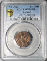 1790s PCGS MS 64 Scotland Dundee Conder Farthing Guard Fort Musket Cannon Token (25080201C)